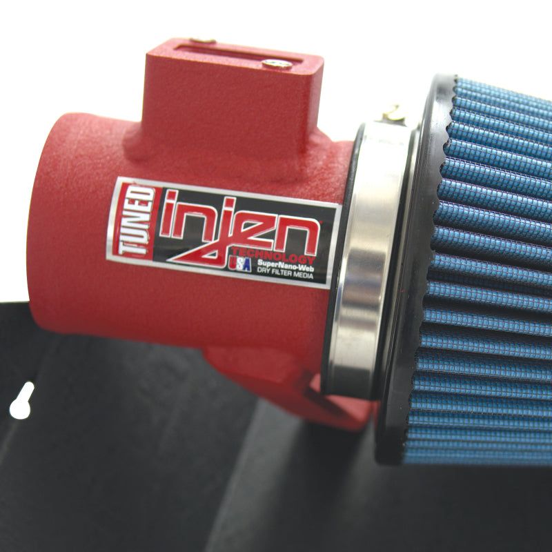 Injen 16-19 Ford Fiesta ST 1.6L Turbo 4Cyl Wrinkle Red Short Ram Intake w/MR Tech (Special order)-Cold Air Intakes-Injen-INJSP9018WR-SMINKpower Performance Parts
