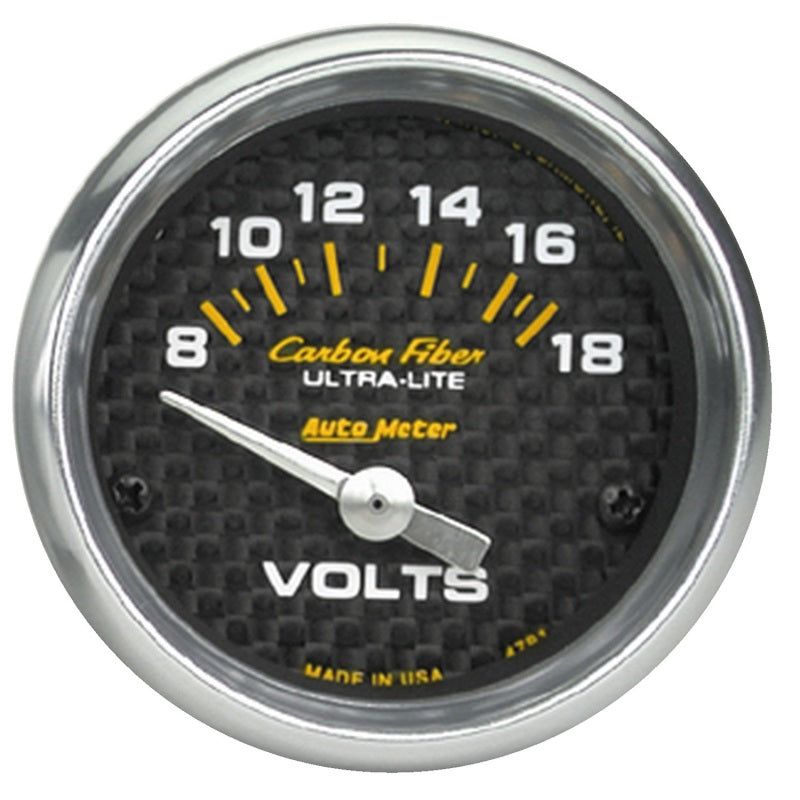 Autometer Carbon Fiber 52mm 8-18 Volt Electronic Volt meter-Gauges-AutoMeter-ATM4791-SMINKpower Performance Parts