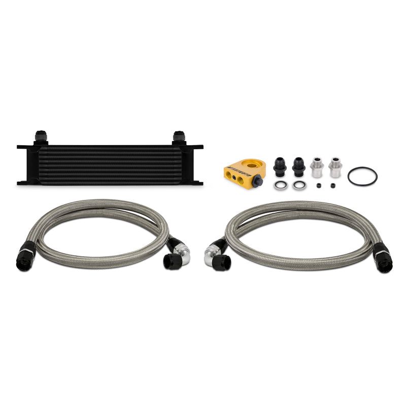 Mishimoto Universal Thermostatic 10 Row Oil Cooler Kit - Black-Oil Coolers-Mishimoto-MISMMOC-UTBK-SMINKpower Performance Parts