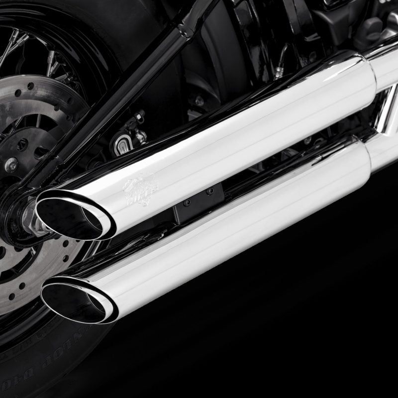 Vance & Hines 18-22 Harley Davidson Softail Twin Slash S/OS PCX Slip-On Exhaust - Chrome - SMINKpower Performance Parts VAH16376 Vance and Hines