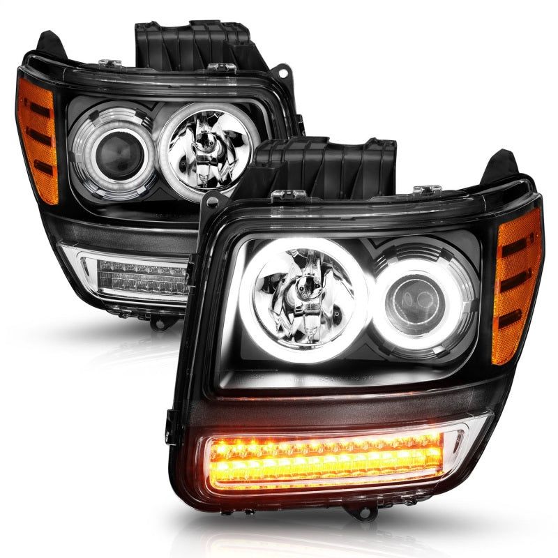 ANZO 2007-2012 Dodge Nitro Projector Headlights w/ Halo Black (CCFL) G2-Headlights-ANZO-ANZ111145-SMINKpower Performance Parts