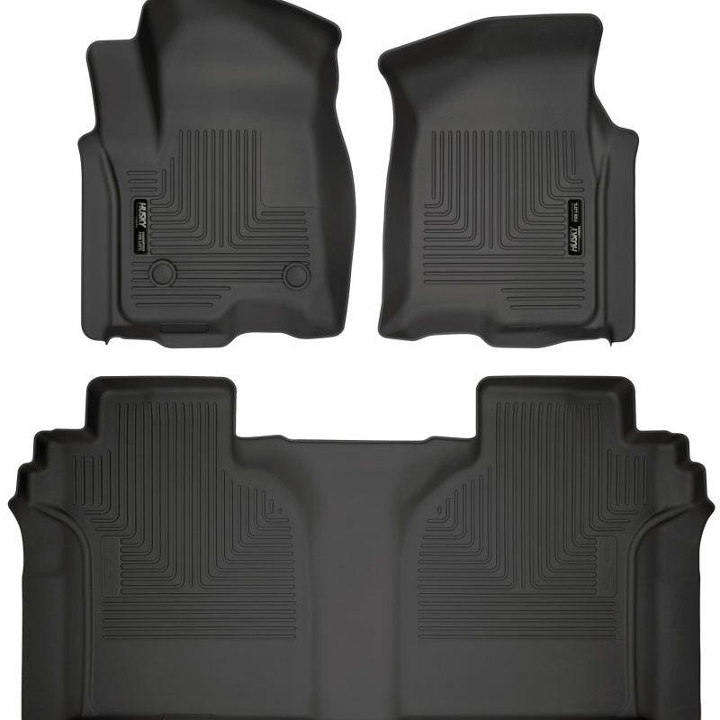 Husky Liners 19-23 Chevrolet Silverado 1500 Crew Cab WeatherBeater Blk Front & 2nd Seat Floor Liners-Floor Mats - Rubber-Husky Liners-HSL94021-SMINKpower Performance Parts