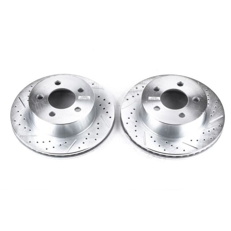 Power Stop 99-01 Jeep Cherokee Front Evolution Drilled & Slotted Rotors - Pair - SMINKpower Performance Parts PSBAR8745XPR PowerStop