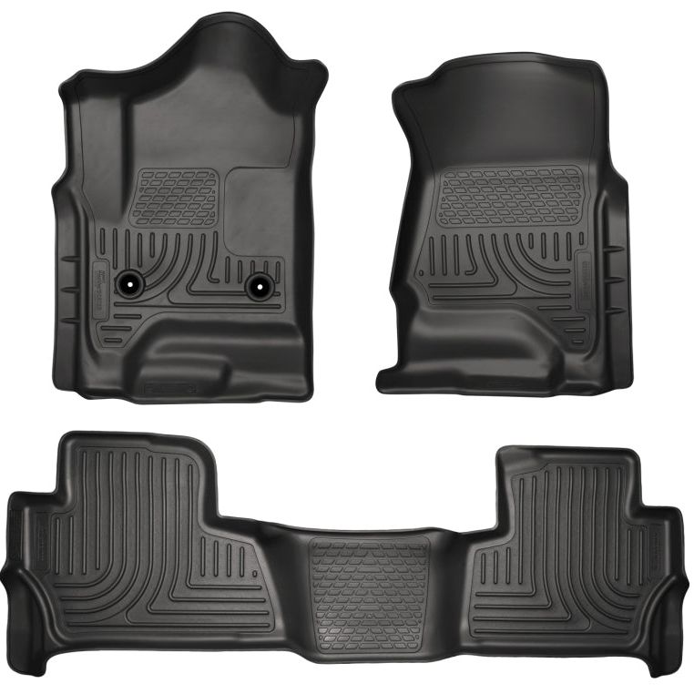 Husky Liners 2015 Chevy/GMC Tahoe/Yukon WeatherBeater Combo Black Floor Liners-Floor Mats - Rubber-Husky Liners-HSL99201-SMINKpower Performance Parts