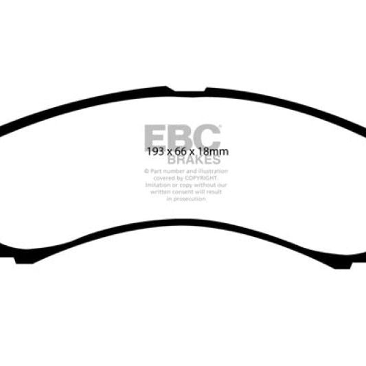 EBC 00-02 Ford Excursion 5.4 2WD Extra Duty Front Brake Pads-Brake Pads - Performance-EBC-EBCED91308-SMINKpower Performance Parts