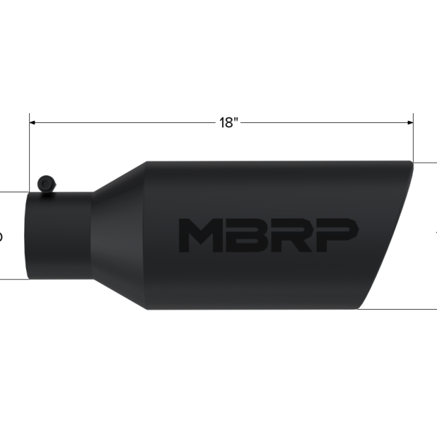 MBRP Universal Exhaust Tip 7in O.D. Rolled End 4in Inlet 18in Length - Black-Tips-MBRP-MBRPT5126BLK-SMINKpower Performance Parts