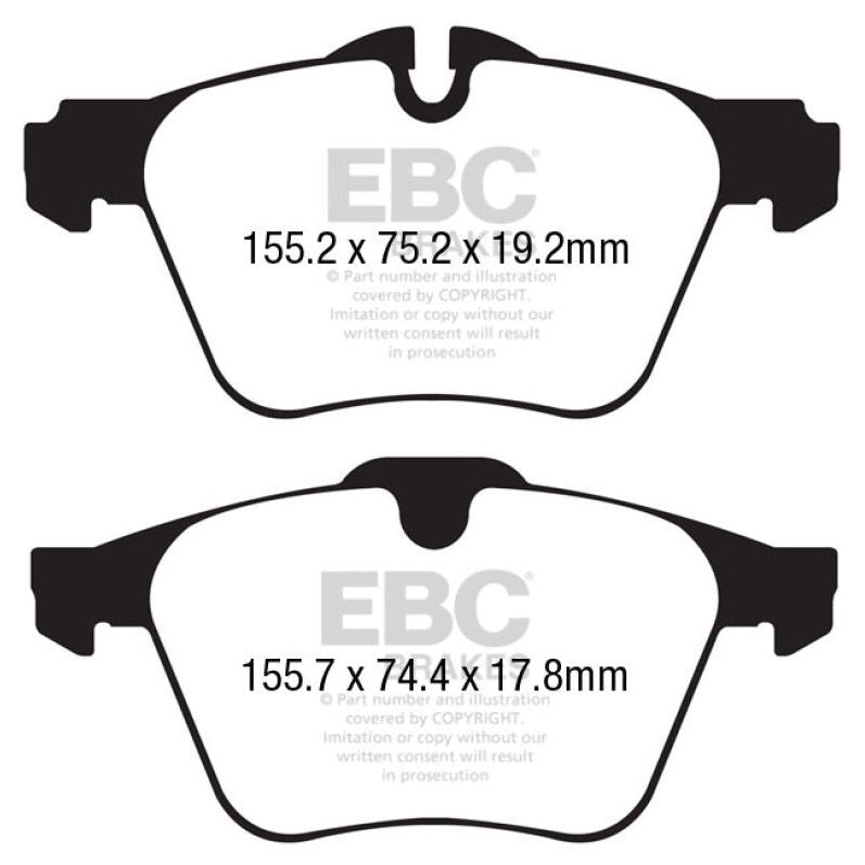 EBC 13+ Jaguar F-Type (Cast Iron Rotors Only) 3.0 Supercharged (340) Redstuff Front Brake Pads-Brake Pads - Performance-EBC-EBCDP32189C-SMINKpower Performance Parts