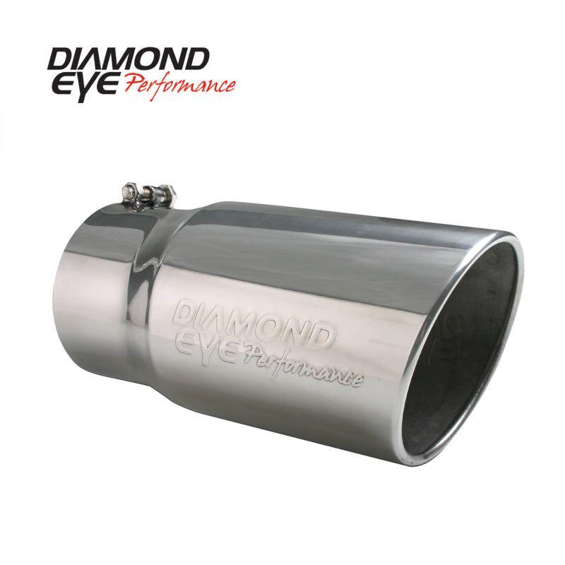 Diamond Eye TIP 4in-5inX12in BOLT-ON ROLLED ANGLE 15-DEGREE ANGLE CUT: EMBOSSED DIAMOND EYE-Tips-Diamond Eye Performance-DEP4512BRA-DE-SMINKpower Performance Parts