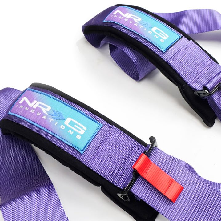 NRG SFI 16.1 5Pt 3 Inch Seat Belt Harness with Pads / Cam Lock - Purple-Seat Belts & Harnesses-NRG-NRGSBH-B6PCPP-SMINKpower Performance Parts