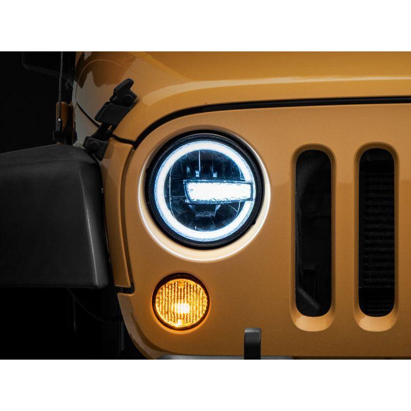 Raxiom 97-18 Jeep Wrangler TJ/JK 7-Inch LED Headlights w/ Halos- Black Housing (Clear Lens) - SMINKpower Performance Parts RAXJ155018 Raxiom