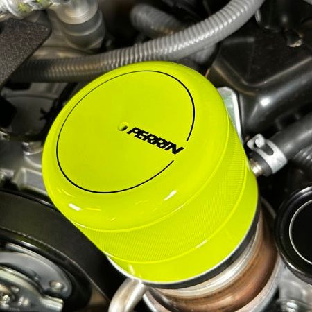 Perrin 2015+ Subaru WRX/STI Oil Filter Cover - Neon Yellow - SMINKpower Performance Parts PERPSP-ENG-716NY Perrin Performance