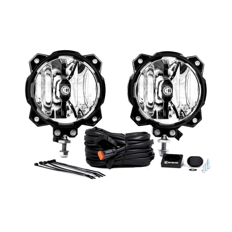 KC HiLiTES 6in. Pro6 Gravity LED Light 20w Single Mount Spot Beam (Pair Pack System)-Light Bars & Cubes-KC HiLiTES-KCL91301-SMINKpower Performance Parts
