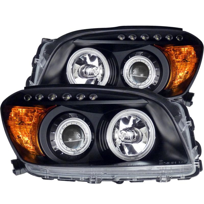 ANZO 2006-2008 Toyota Rav4 Projector Headlights w/ Halo Black-Headlights-ANZO-ANZ111120-SMINKpower Performance Parts