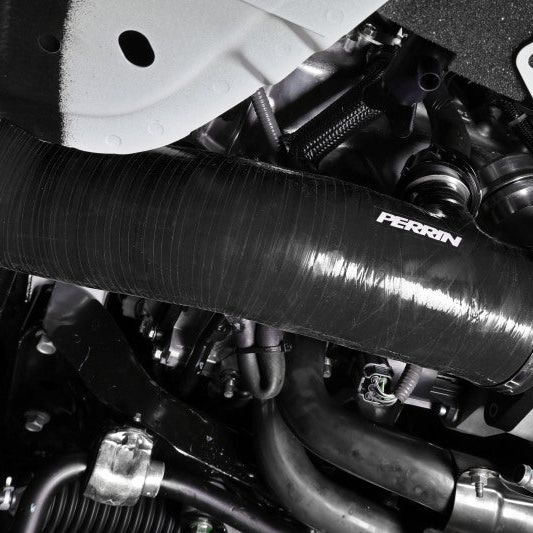 Perrin 2022+ Subaru WRX Black 3in Turbo Inlet Hose w/ Nozzle - SMINKpower Performance Parts PERPSP-INT-425BK Perrin Performance