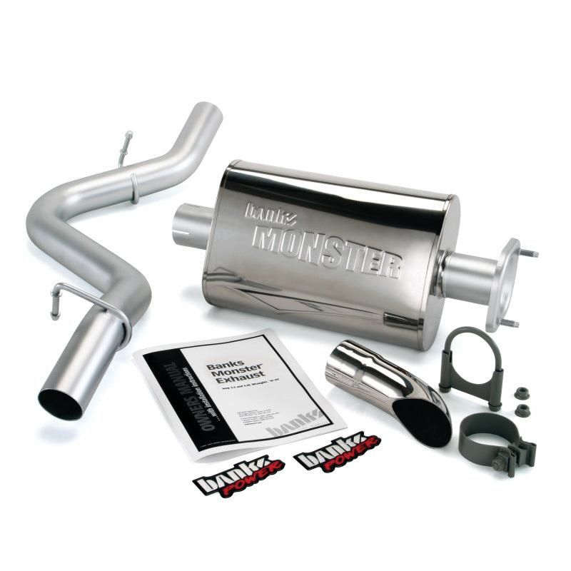 Banks Power 91-95 Jeep 4.0L Wrangler Monster Exhaust System - SS Single Exhaust w/ Chrome Tip - SMINKpower Performance Parts GBE51311 Banks Power