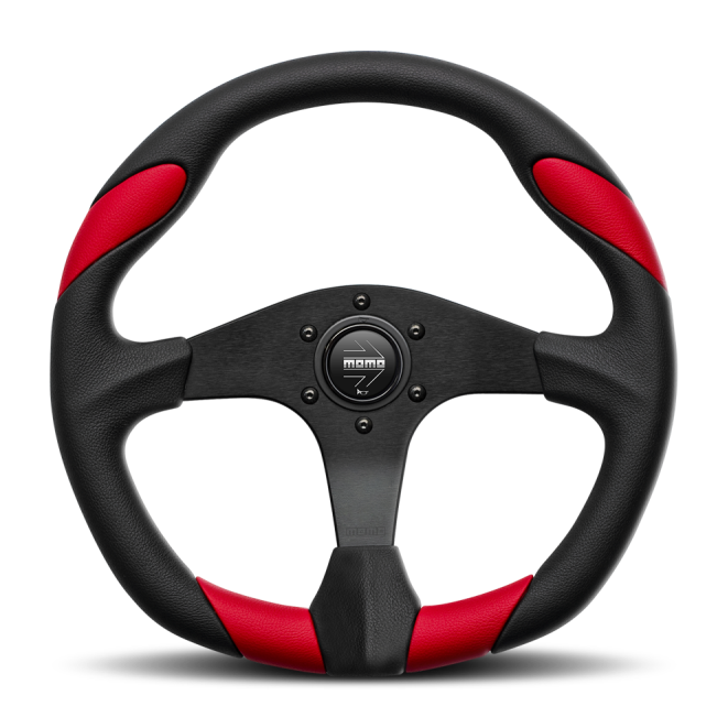 Momo Quark Steering Wheel 350 mm - Black Poly/Black Spokes - momo-quark-steering-wheel-350-mm-black-poly-black-spokes-2