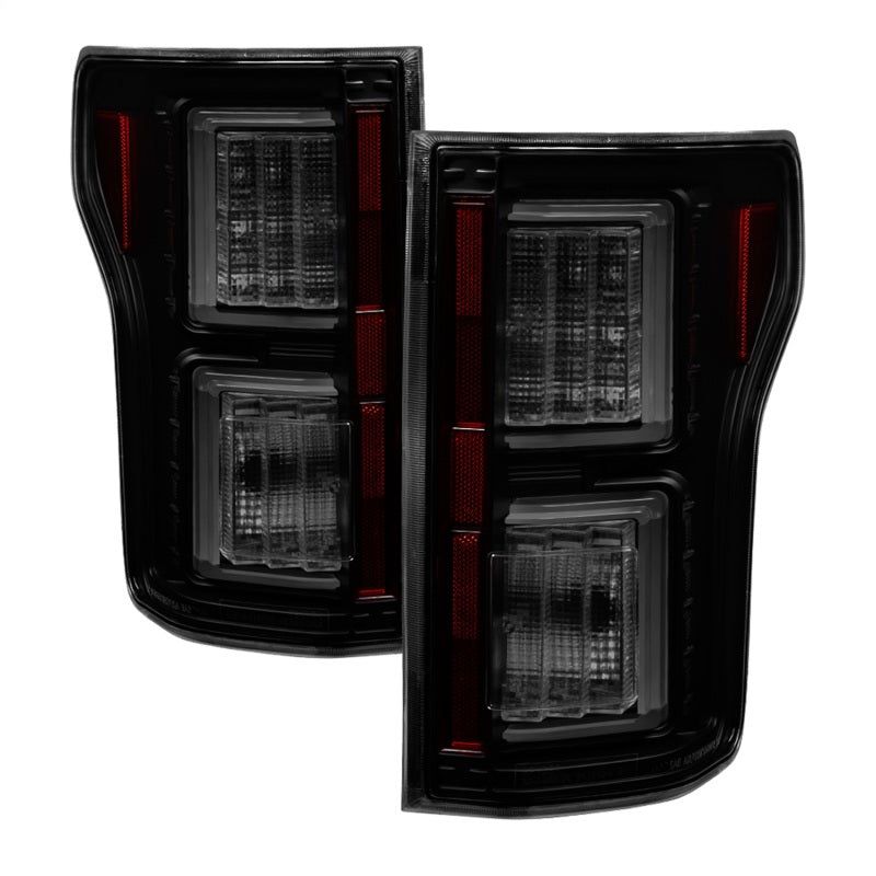 Spyder 18-19 Ford F-150 (w/o Blind Spot Sensor) LED Tail Lights - Blk Smk (ALT-YD-FF15018-LED-BSM) - SMINKpower Performance Parts SPY5085672 SPYDER