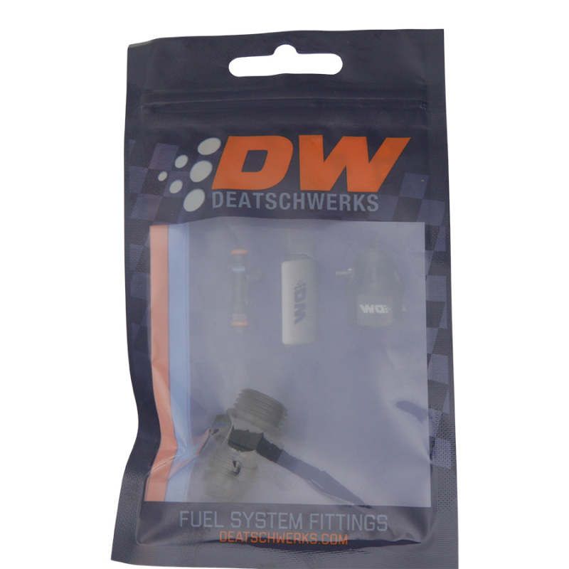 DeatschWerks 6AN ORB Male to 6AN Male Flare Adapter (Incl O-Ring) - Anodized Matte Black - SMINKpower Performance Parts DWK6-02-0404-B DeatschWerks
