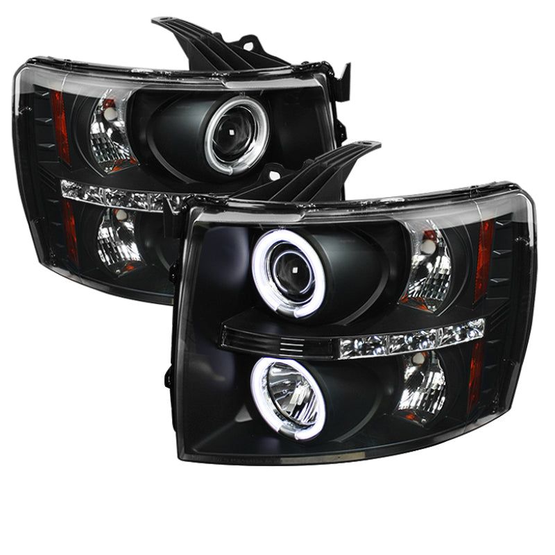 Spyder Chevy Silverado 1500 07-13 Projector Headlights CCFL Halo LED Blk PRO-YD-CS07-CCFL-BK-Headlights-SPYDER-SPY5033864-SMINKpower Performance Parts