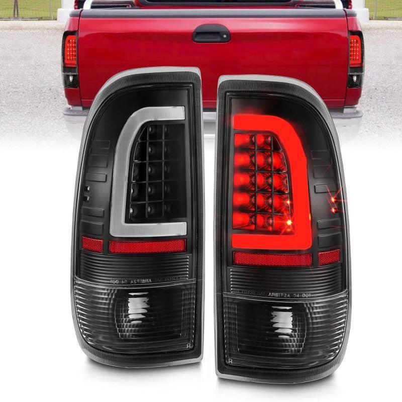 ANZO 1997-2003 Ford F-150 LED Tail Lights w/ Light Bar Black Housing Clear Lens - SMINKpower Performance Parts ANZ311377 ANZO