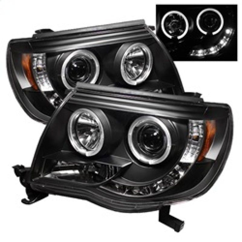 Spyder Toyota Tacoma 05-11 Projector Headlights LED Halo LED Black High H1 Low H1 PRO-YD-TT05-HL-BK-Headlights-SPYDER-SPY5011916-SMINKpower Performance Parts