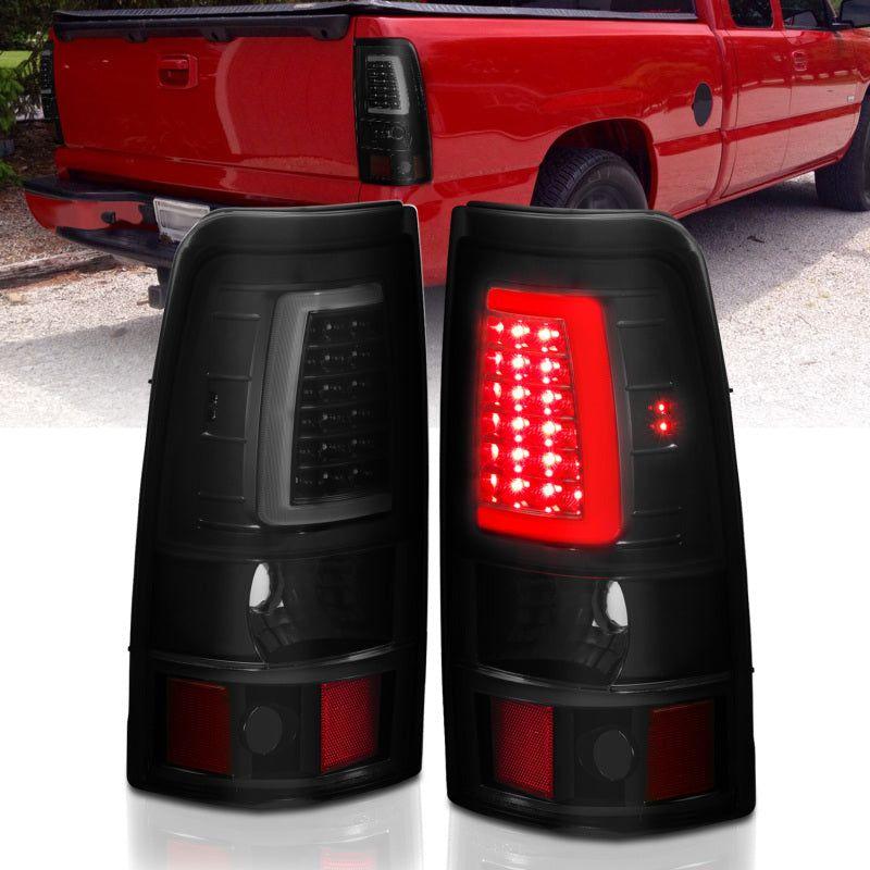 ANZO 2003-2006 Chevy Silverado 1500 LED Taillights Plank Style Black w/Smoke Lens-Tail Lights-ANZO-ANZ311334-SMINKpower Performance Parts