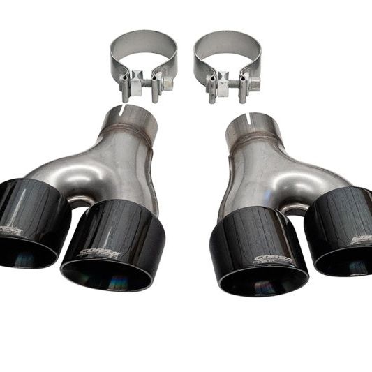 Corsa 11-21 Jeep Grand Cherokee Twin 2.5in Inlet / 4in Outlet Black PVD Pro-Series Tip Kit - SMINKpower Performance Parts COR14068BLK CORSA Performance