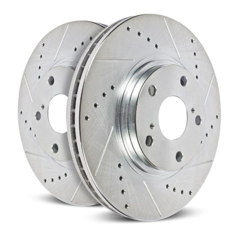 Power Stop 94-01 Ford Mustang Front Evolution Drilled & Slotted Rotors - Pair-Brake Rotors - Slot & Drilled-PowerStop-PSBAR8144XPR-SMINKpower Performance Parts