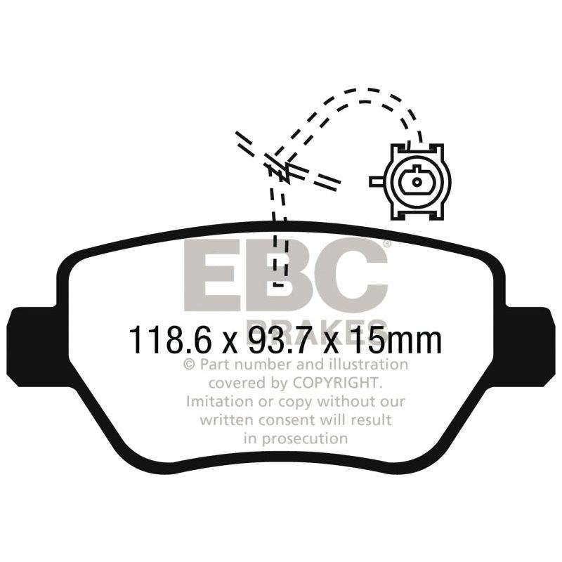 EBC 14-17 Maserati Ghibli (330 PS Package ONLY) Yellowstuff Rear Brake Pads - SMINKpower Performance Parts EBCDP42258R EBC