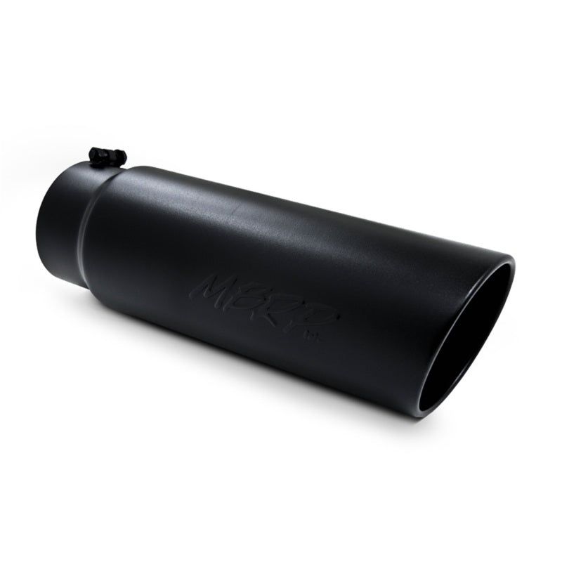 MBRP Universal Tip 6in OD Angled Rolled End 5in Inlet 18in Lgth Black Finish Exhaust-Tips-MBRP-MBRPT5125BLK-SMINKpower Performance Parts