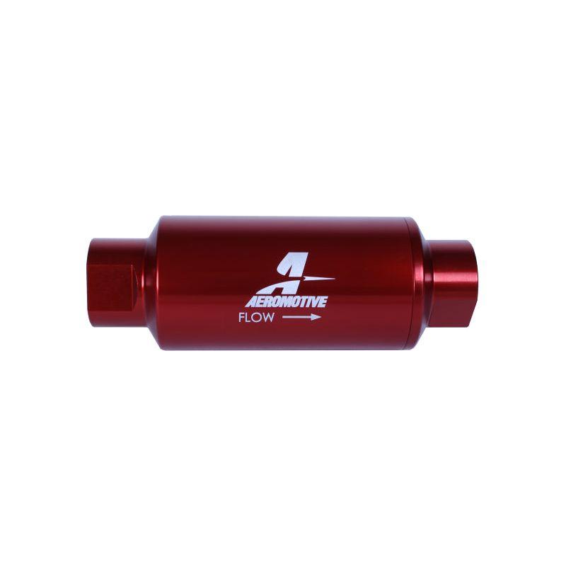Aeromotive In-Line Filter - (AN-10) 10 Micron Microglass Element Red Anodize Finish-Fuel Filters-Aeromotive-AER12340-SMINKpower Performance Parts