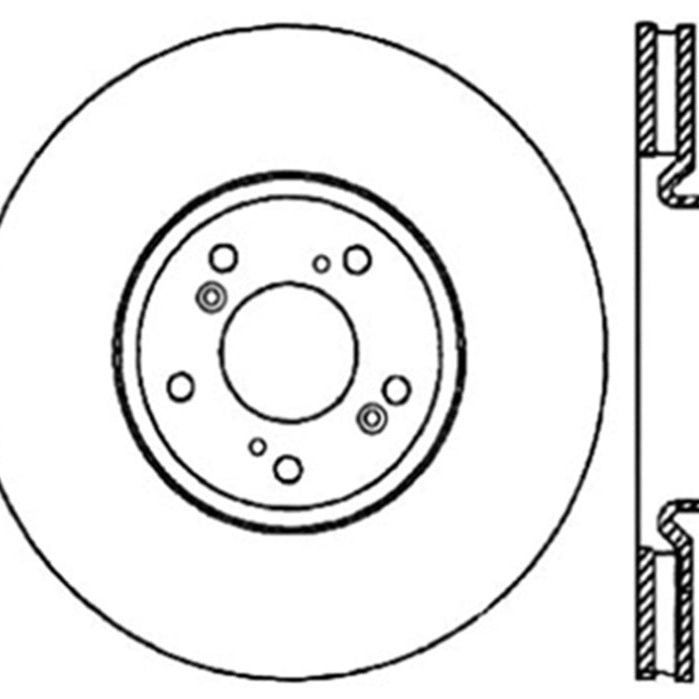 StopTech 04-08 Acura TL/TL-S Brembo Drilled Right Front Rotor-Brake Rotors - Drilled-Stoptech-STO128.40062R-SMINKpower Performance Parts