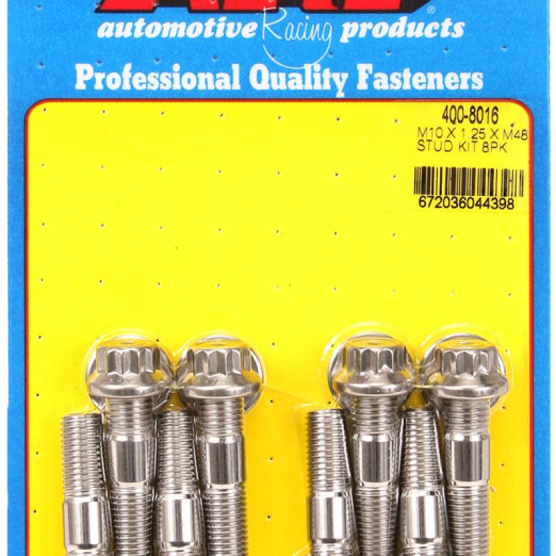 ARP Sport Compact M10 x 1.25 x 48mm Stainless Accessory Studs (8 pack)-Hardware - Singles-ARP-ARP400-8016-SMINKpower Performance Parts