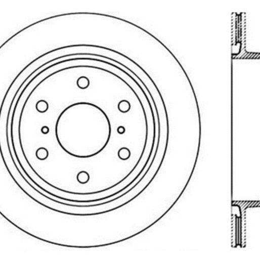 StopTech 07-10 GMC Sierra (w/ Rear Drum) / 07-09 GMC Yukon Rear Left Slotted & Drilled Rotor-Brake Rotors - Slot & Drilled-Stoptech-STO127.66065L-SMINKpower Performance Parts