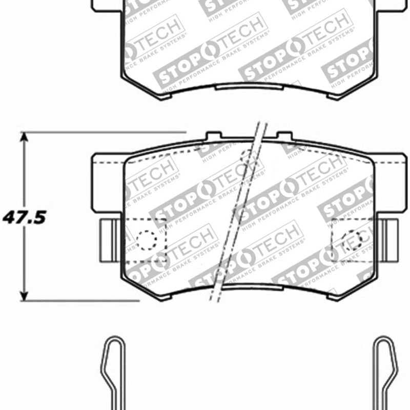 StopTech Performance 00-09 Honda S2000 / 92-07 Accord / 04-10 Acura TSX / 02-06 RSX Rear Brake Pads-Brake Pads - Performance-Stoptech-STO309.05370-SMINKpower Performance Parts