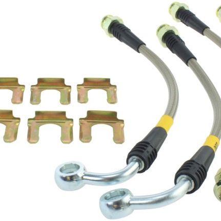 StopTech 05-06 LGT Stainless Steel Rear Brake Lines (4 Line Kit)-Brake Line Kits-Stoptech-STO950.47505-SMINKpower Performance Parts