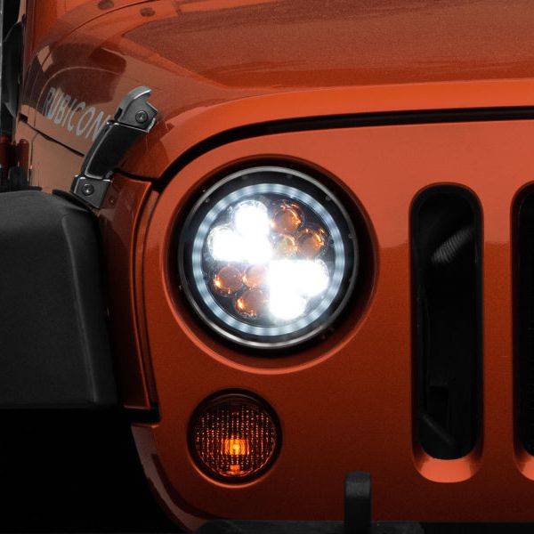 Raxiom 97-18 Jeep Wrangler TJ/JK Axial Spider LED Headlight w/ Amber DRL- Chrome Hsng (Clear Lens) - SMINKpower Performance Parts RAXJ108047 Raxiom