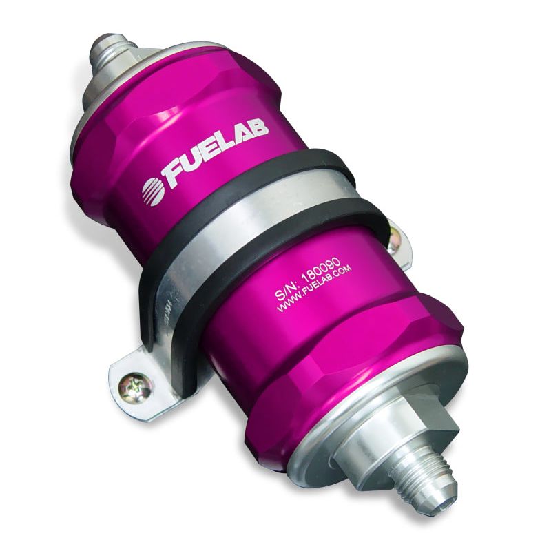 Fuelab 818 In-Line Fuel Filter Standard -6AN In/Out 10 Micron Fabric - Purple - SMINKpower Performance Parts FLB81801-4 Fuelab