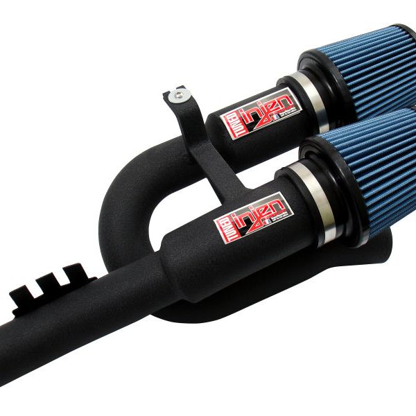 Injen 07-09 335i E92 / 08-09 135i E82 3.0L L6 Twin intake Wrinkle Black Short Ram Intake-Cold Air Intakes-Injen-INJSP1125WB-SMINKpower Performance Parts