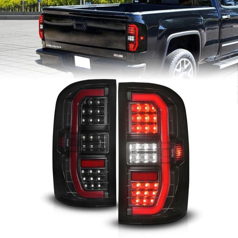 ANZO 14-18 GMC Sierra 1500 Full LED Taillights Black Housing Smoke Lens (w/C Light Bars) - SMINKpower Performance Parts ANZ311465 ANZO