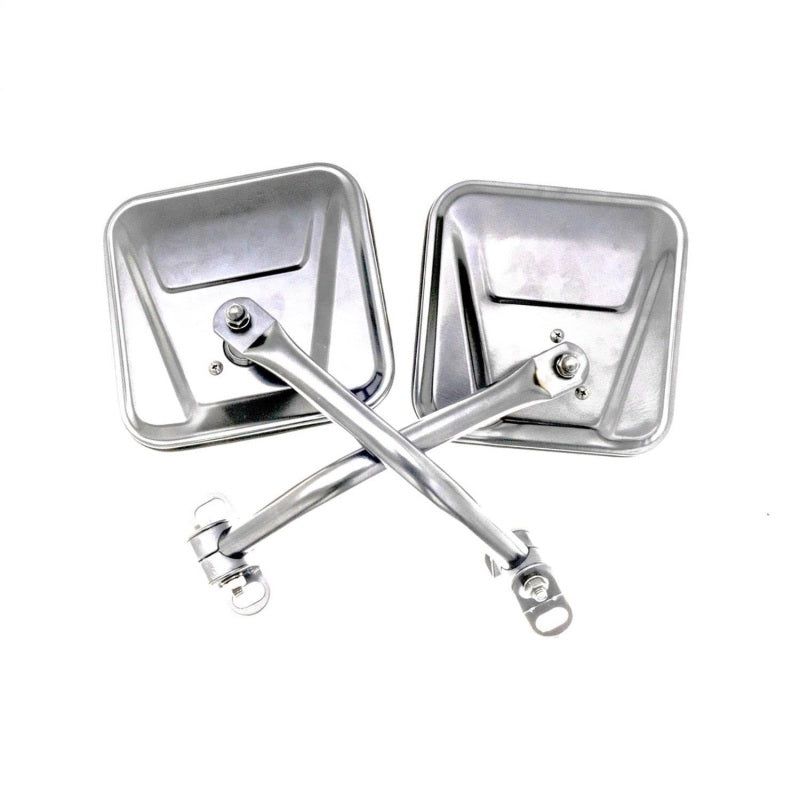 Rampage 1955-1983 Jeep CJ5 Side Mirrors - Stainless-Side Mirrors-Rampage-RAM7417-SMINKpower Performance Parts