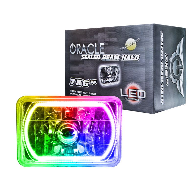Oracle Pre-Installed Lights 7x6 IN. Sealed Beam - ColorSHIFT Halo - SMINKpower Performance Parts ORL6908-333 ORACLE Lighting
