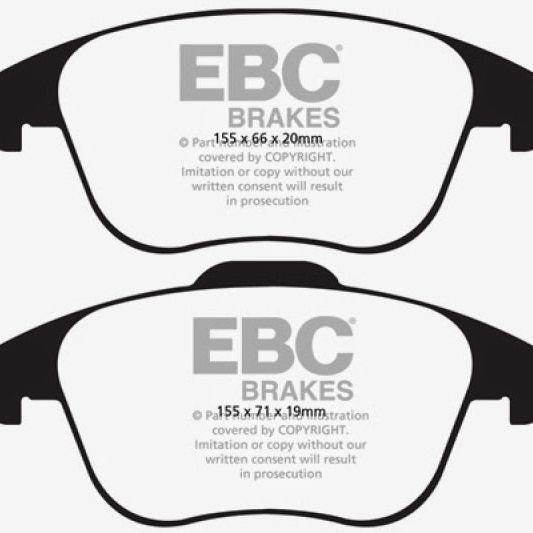 EBC 15-19 Audi Q3 2.0 Turbo Greenstuff Front Brake Pads-Brake Pads - Performance-EBC-EBCDP21997-SMINKpower Performance Parts