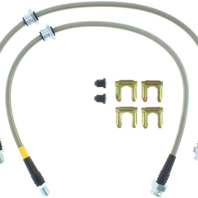 StopTech 89-98 Nissan 240SX (5 Lug w/ 300ZX Upgrade) Front Stainless Steel Brake Lines-Brake Line Kits-Stoptech-STO950.42013-SMINKpower Performance Parts