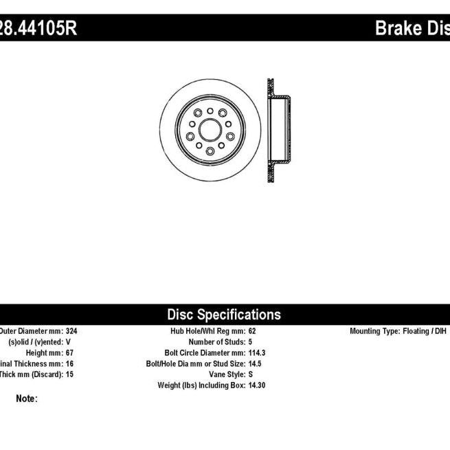 StopTech 93-98 Toyota Supra Turbo Drilled Right Rear Rotor-Brake Rotors - Drilled-Stoptech-STO128.44105R-SMINKpower Performance Parts