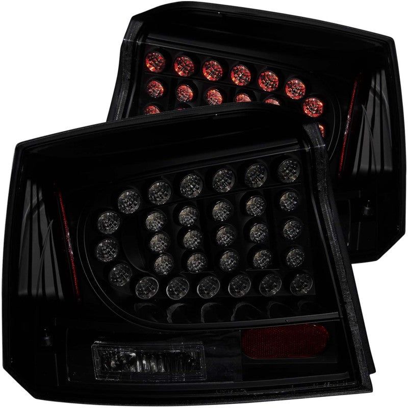 ANZO 2006-2008 Dodge Charger LED Taillights Dark Smoke-Tail Lights-ANZO-ANZ321229-SMINKpower Performance Parts