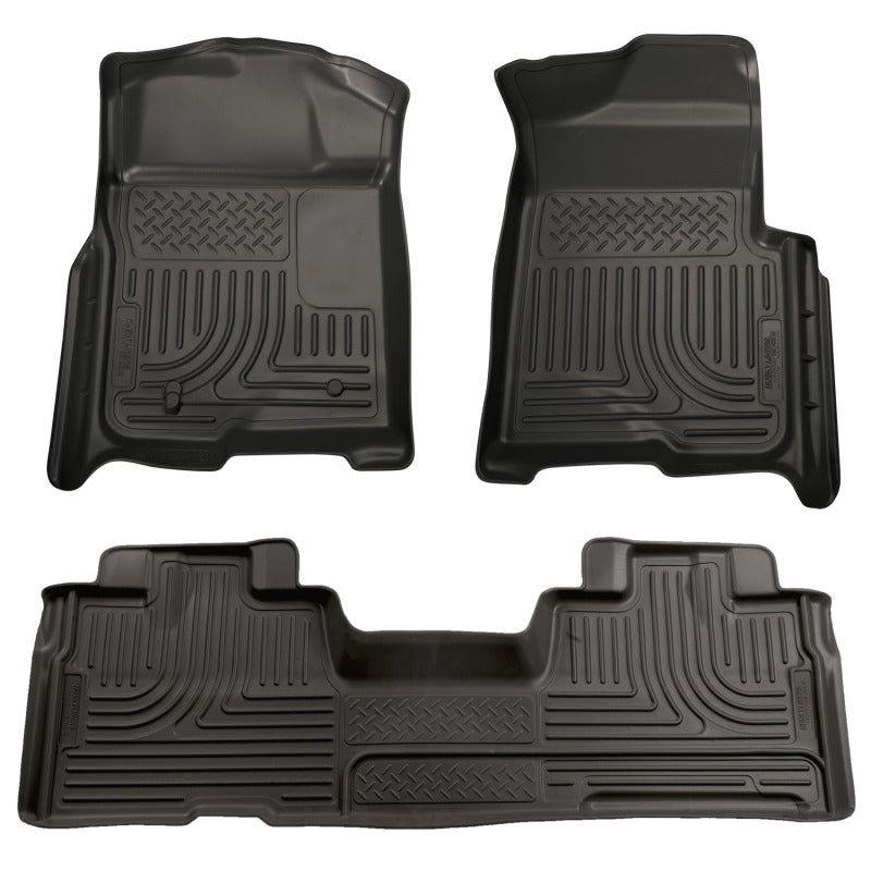 Husky Liners 09-12 Ford F-150 Super Cab WeatherBeater Combo Black Floor Liners-Floor Mats - Rubber-Husky Liners-HSL98341-SMINKpower Performance Parts