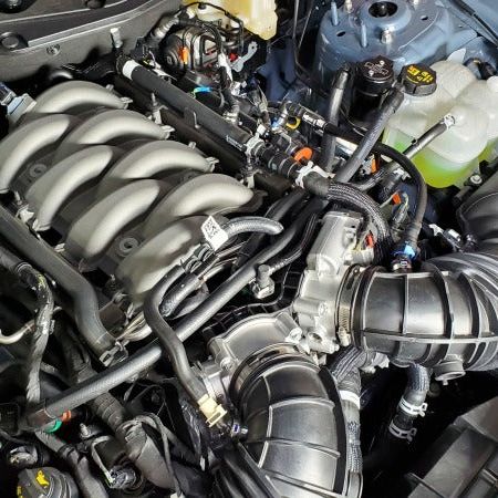 J&L 2024 Ford Mustang 5.0L Oil Separator 3.0 PCV Side - Black Anodized - SMINKpower Performance Parts JLT3091P-B J&L