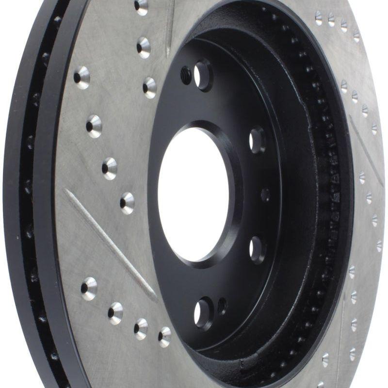 StopTech 05-10 GMC Sierra 1500 (w Rear Drum) / 07-09 GMC Yukon Front Left Slotted & Drilled Rotor-Brake Rotors - Slot & Drilled-Stoptech-STO127.66057L-SMINKpower Performance Parts