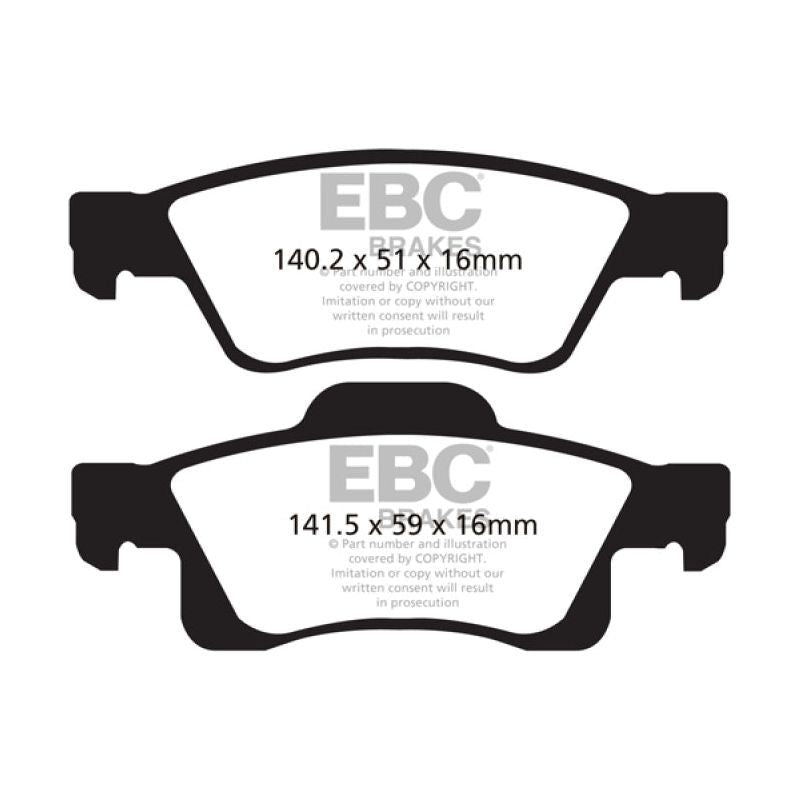 EBC 11+ Dodge Durango 3.6 Yellowstuff Rear Brake Pads-Brake Pads - Performance-EBC-EBCDP41872R-SMINKpower Performance Parts